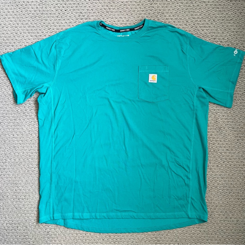 Carhartt Men's Aqua Short Sleeve Pocket Tee